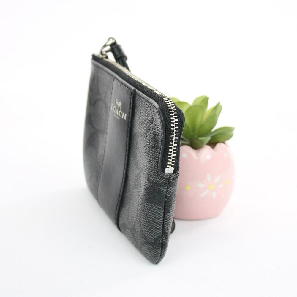 Coach Signature Canvas Corner Zip Wristlet - Picture 3 of 7